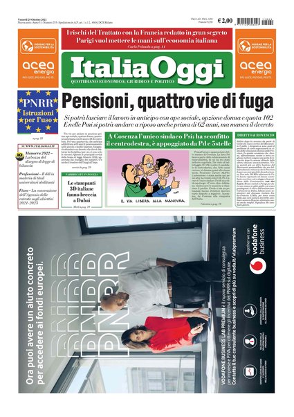 Italia oggi : quotidiano di economia finanza e politica